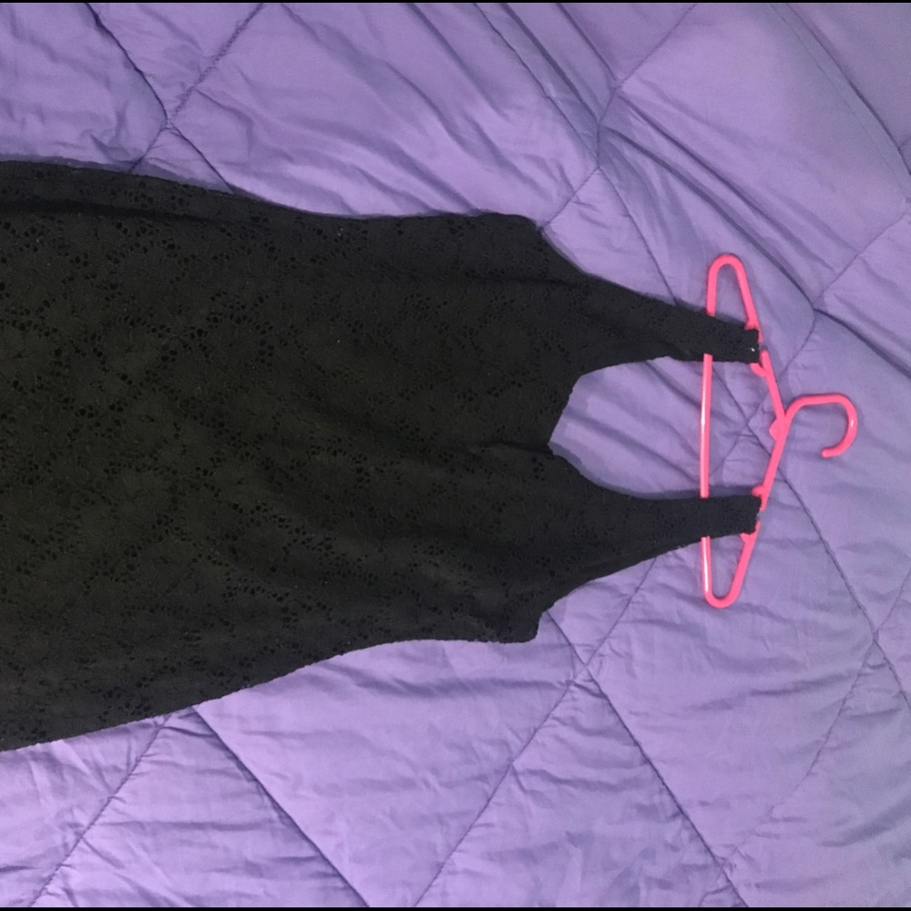 Black lace mini dress